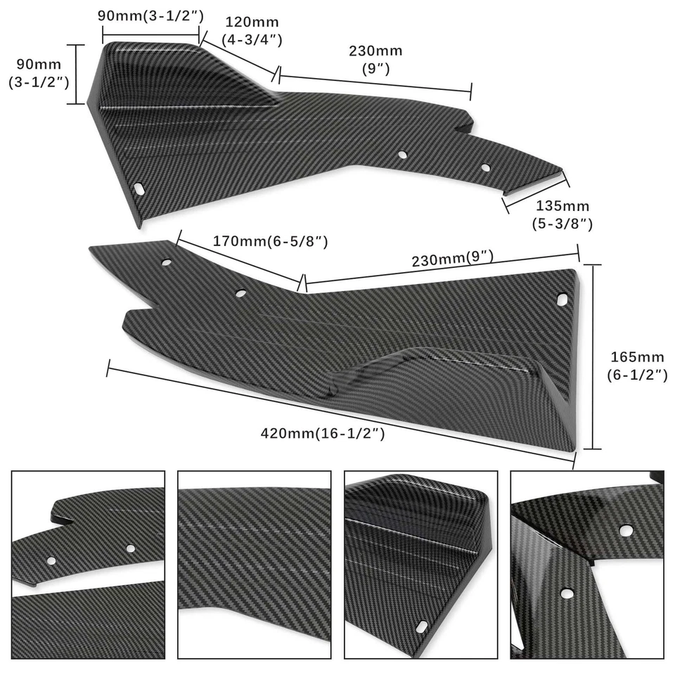 For Hyundai Genesis Coupe ABS Rear Bumper Lip Splitter Diffuser Carbon Fiber - Image 4 of 4