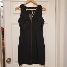 Image of AllSaints Layton Black Lace Dress UK 10 Floral Zip Cut Out Brand New RRP £138