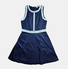Banana Republic A-Line Dress 10 Contrast Trim Navy Cotton Nautical Old Money NWT
