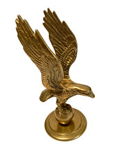 Solid Brass Flying American Eagle on Ball Globe Base Taiwan 8