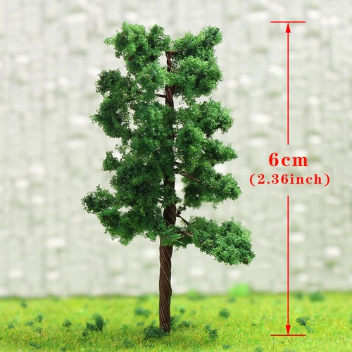 30/60pcs Échelle N Z 1:160 Modèle d'Arbre 6cm Disposition du Chemin de Fer - Photo 6/15