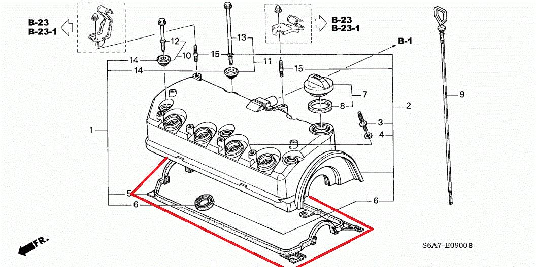 Honda Civic FRV D14 D16 D17 CYLINDER HEAD COVER GASKET OEM NEW 200105