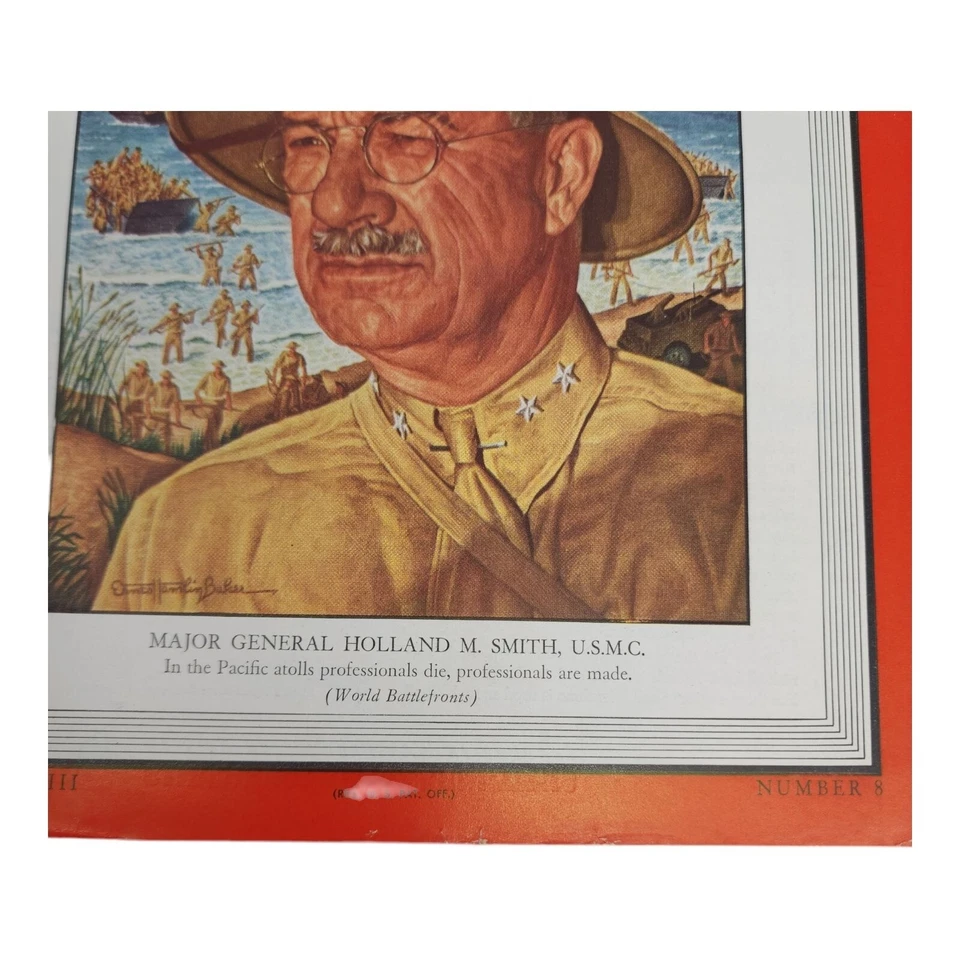 Vintage 1944 TIME Magazine Major General Holland M Smith February 21 1944 Numbr8 - Image 3 of 4
