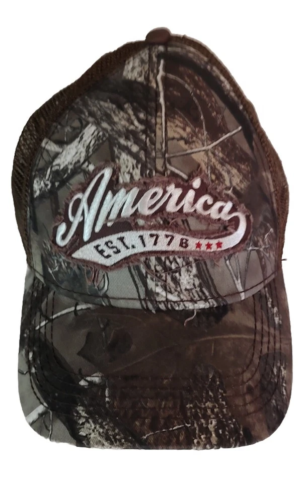 3 Deer Hunting Sporting Ball Caps Camo + Orange Safety Adjustable Snap Back - Image 2 of 4