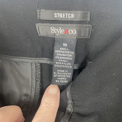 Style & Co Stretch Hose Gr. 10 Farbe schwarz Fake Taschen hinten Reißverschluss vorne - Bild 2 von 6