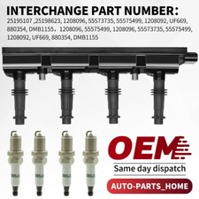 Ignition Coil 4pcs Spark Plug For 2011-2015 Chevrolet Cruze Volt 1.4l 55579072