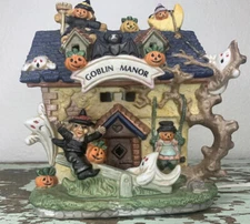 Vintage Look Halloween Goblin Manor haunted house light up