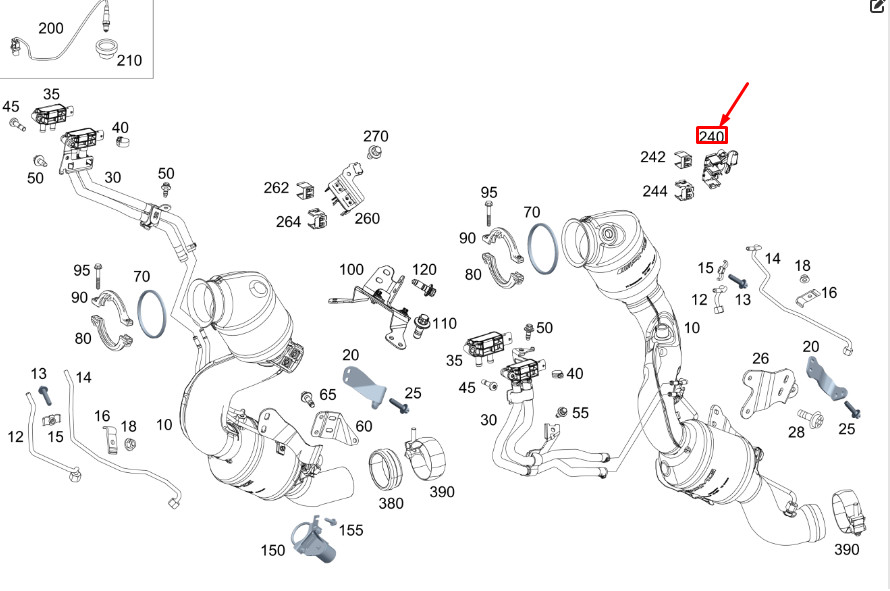 MERCEDES-BENZ GLE W167 O2 Sensor Line Mount Bracket A1761501900 