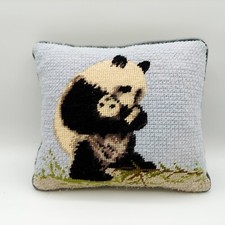 Pillow Vintage small 8 Needlepoint PANDA baby...