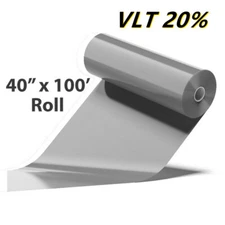 Uncut New 40"x100FT 2 Ply Black VLT 20% Car Window Tint Film Roll