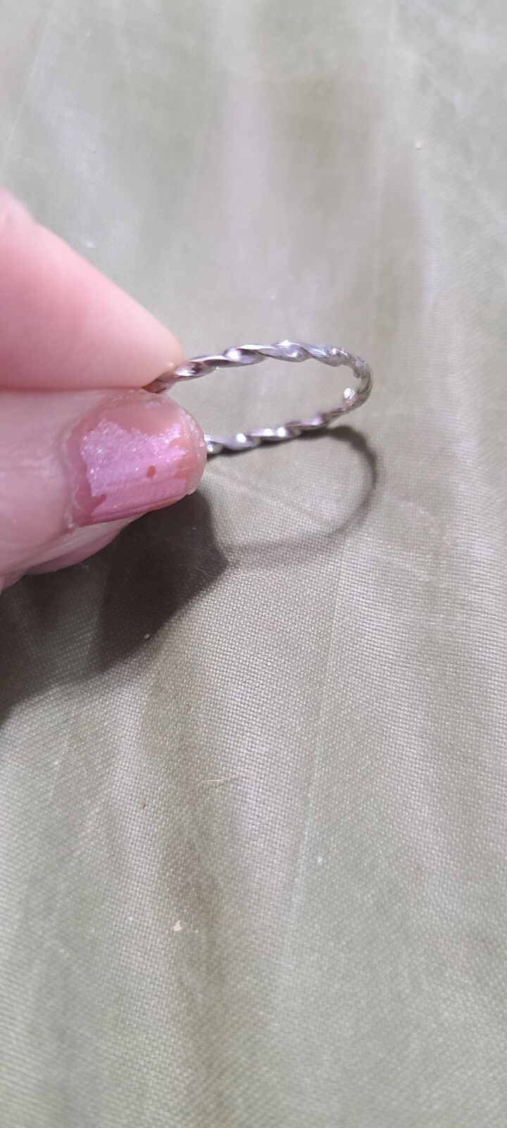 Nice Tiny Silver Rope Style Ring Silver Tone Prom… - image 2