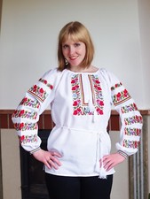 Ukrainian embroidered traditional shirt for ladies, blouse, sorochka vyshyvanka
