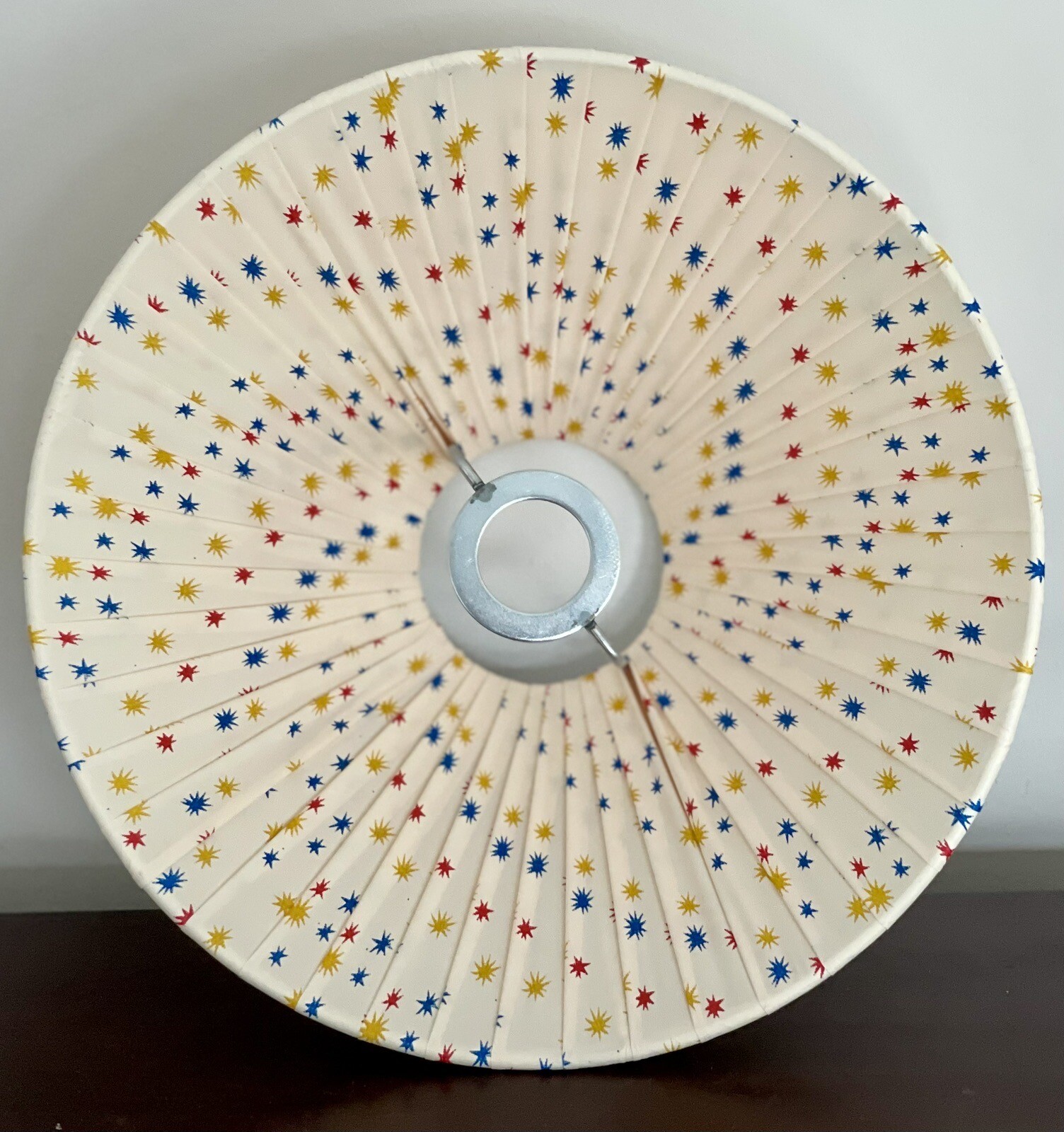 PLASTIC RIBBON SMALL "COOLIE" “CREAM STARBURST” LAMPSHADE for BARSONY