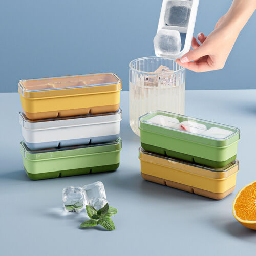Small Ice Cube Tray Household Ice Box With Lid Soft Bottom Ice Cube Square Mold - Zdjęcie 1 z 14
