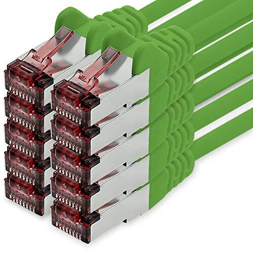 Cavo di Rete Cat6 0,5m Verde - 10 x Cavo Patch LAN Cat 6 Cavo di Rete LAN (U4N)