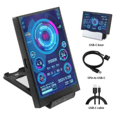 3.5 /5 Inch IPS Type-C Secondary Screen Computer USB Display Monitor with Holder