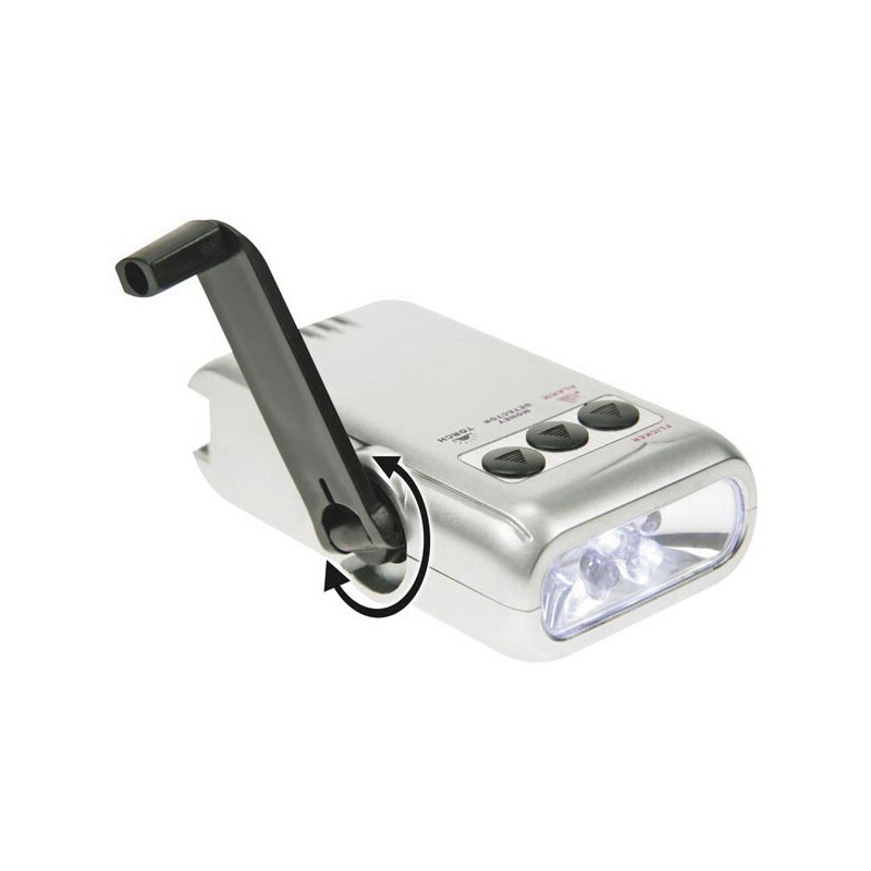 Lampe Torche Dynamo ZL388/5 LED Éclairage Secours Chargeur Portable