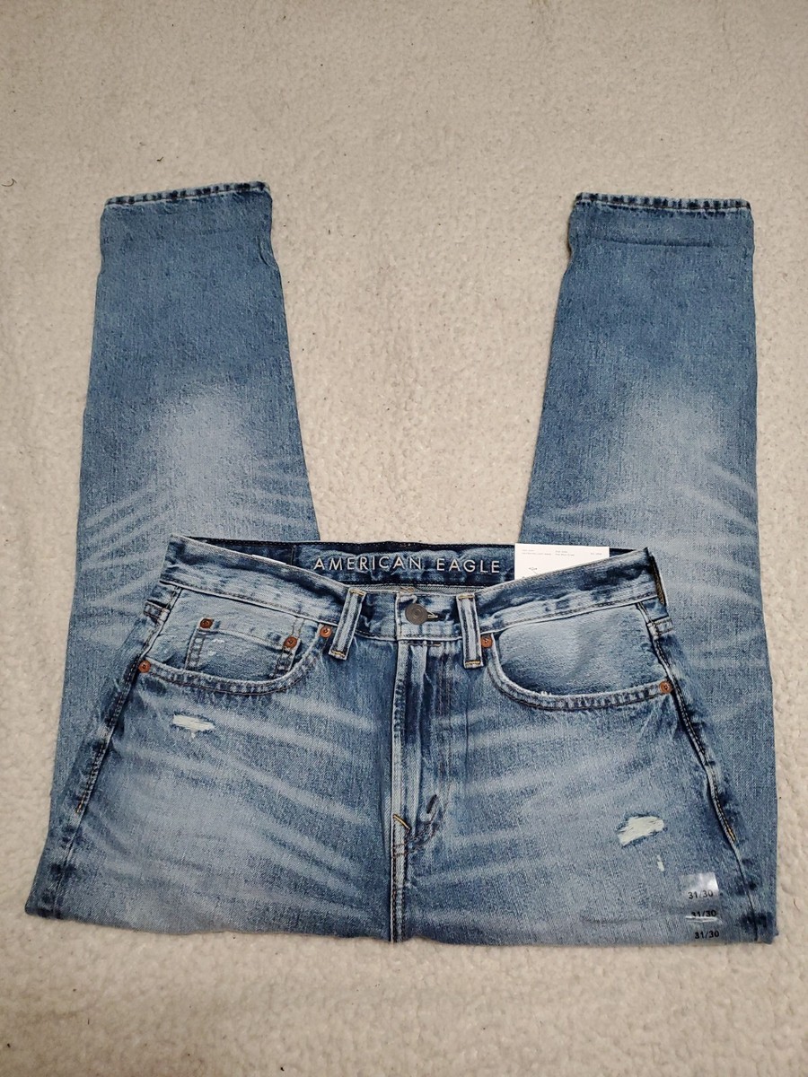 NEW: American Eagle Dad Destroyed Light Wash Jean SZ W31×L30 | eBay