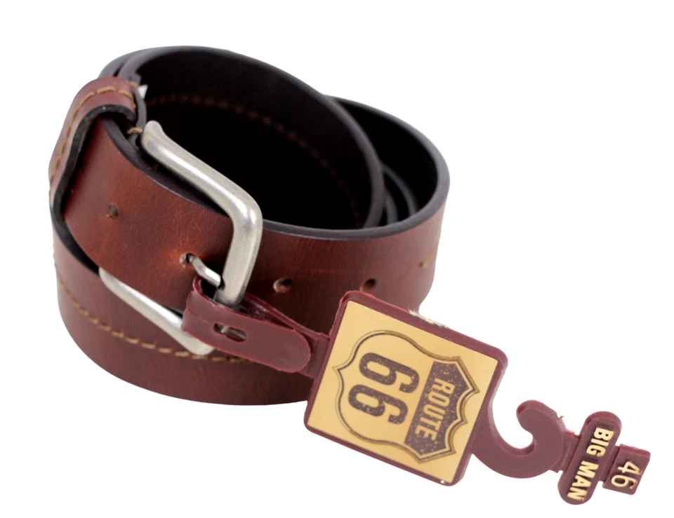 Новый с Ярлыками Route 66 коричневый из натуральной кожи 1 1/4» Wd повседневное платье мужской ремень Sz 46 (74A - Изображение 2 из 4