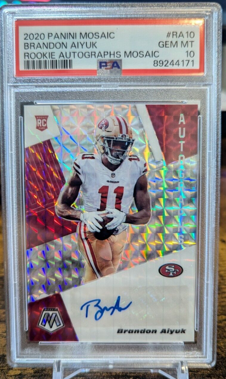 2020 Panini Mosaic - Rookie Auto Mosaic #RA10 Brandon Aiyuk (AU, RC) PSA 10