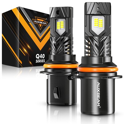 AUXBEAM Canbus 9007 HB5 LED Headlight Bulb Kit 6500K White High Low Beam 30000LM
