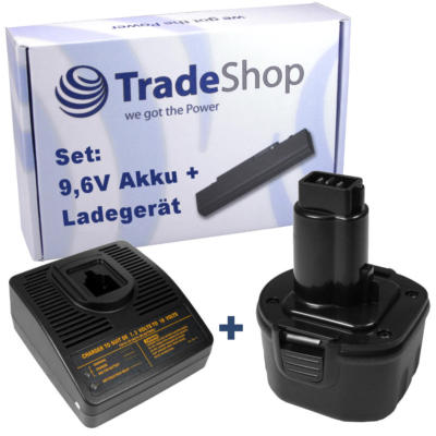 AKKU 9,6V Ni-MH 3000mAh + LADEGERÄT für Dewalt DW626K2 DW902 DW926 DW926K