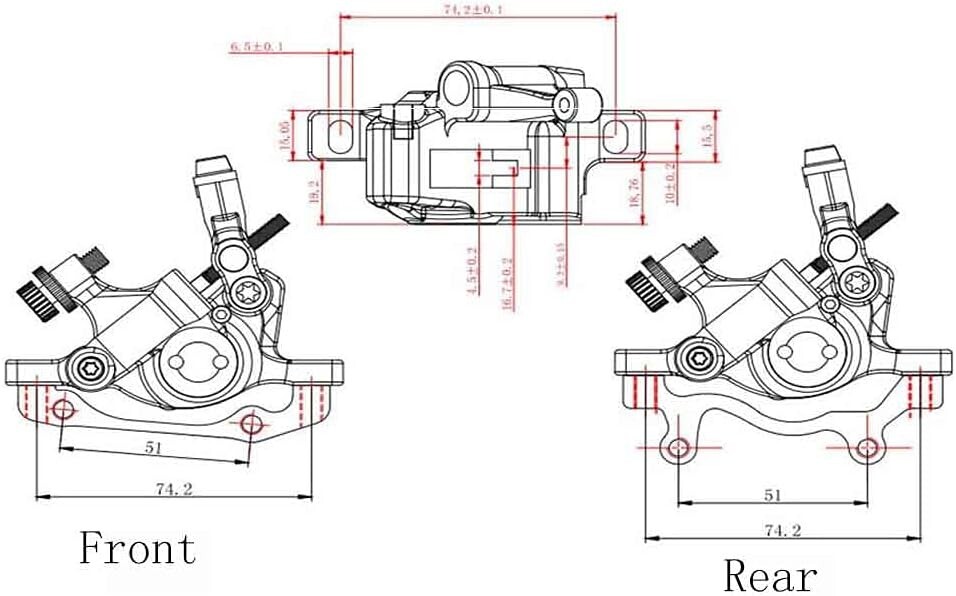 Zoom MTB Mountain Bike Mechanical Disc Brake Front & Rear Floating Rotor 160mm