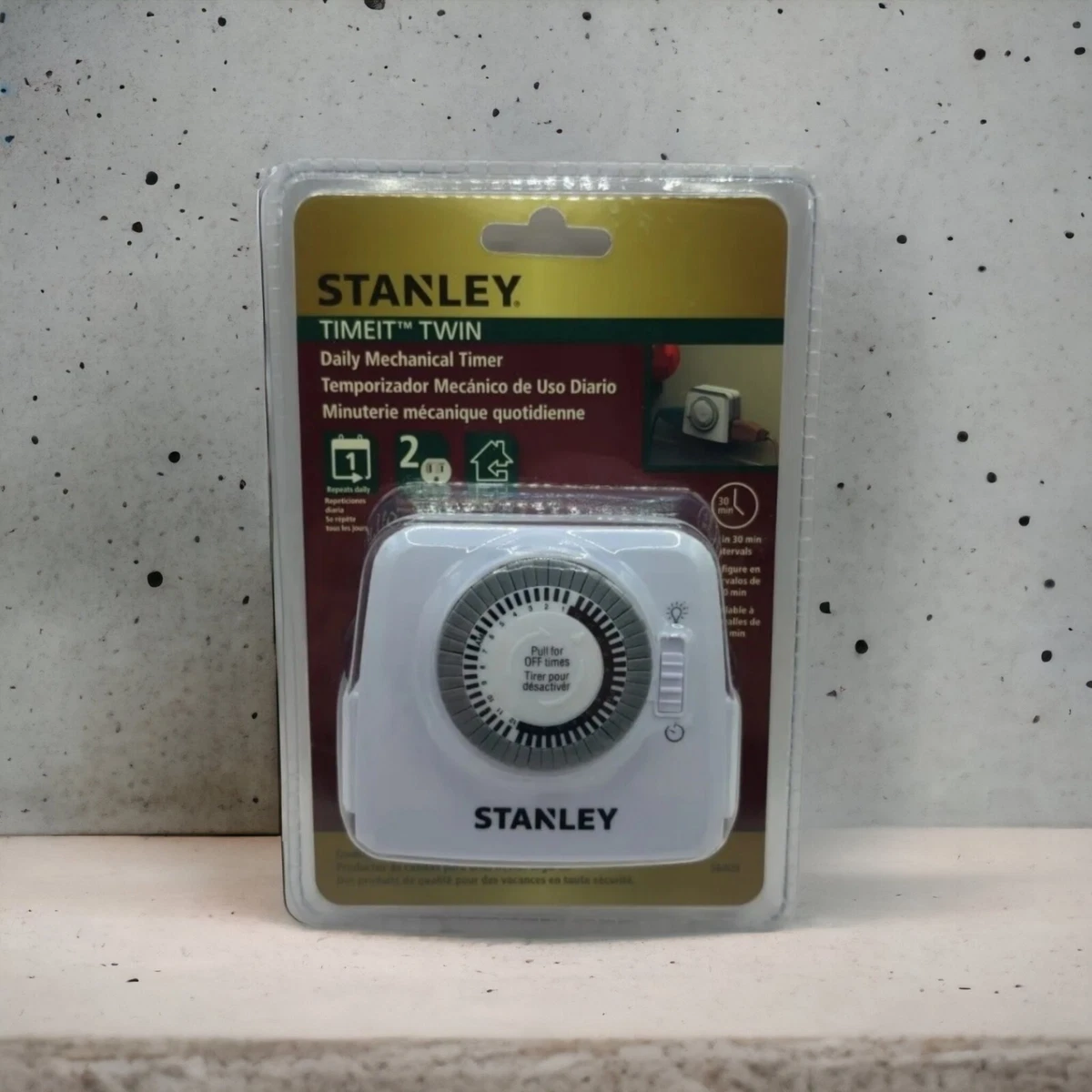 Stanley TIMEIT TWIN 2 Outlet Daily Mechanical Timer 56409 Repeats