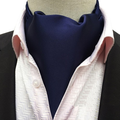 Men Paisley Floral Vines Polka Dots Solid Color Cravat Scarf Ascot Tie Neckwear - Picture 16 of 17