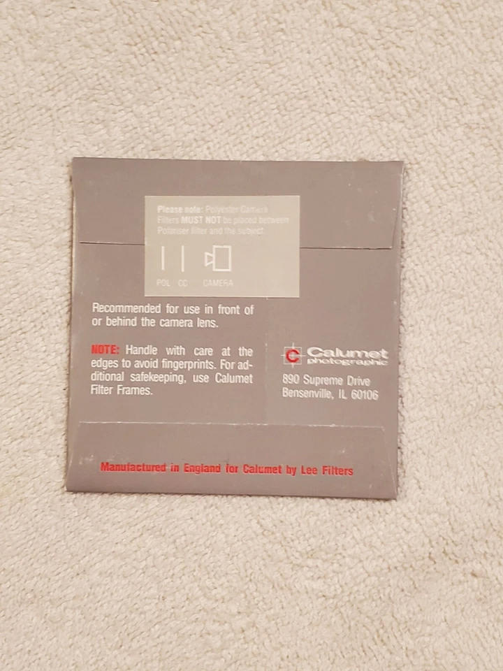 New Old Stock Calumet Filter System CC05R Red Color Correction, 75 x 75mm 3x3" - Image 2 of 2