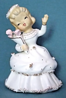 VINTAGE 6-1/4'' YOUNG BLONDE BRIDE PLANTER HEAD VASE RELATED NEAR MINT CONDITION
