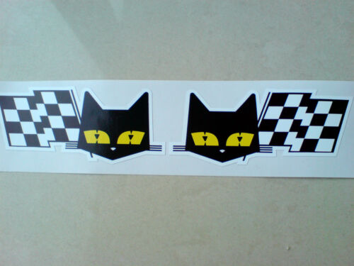 SEV MARCHAL Handed Cat & Flag Retro Vintage Car Stickers Decals 2 off 90mm each - Afbeelding 1 van 1