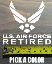 U.S. Air Force Retired Sticker Decal Veteran 3.5" United States USA Flag USAF