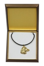 Jamnik 2 - pozłacany naszyjnik z wizerunkiem psa w pudełku Art Dog