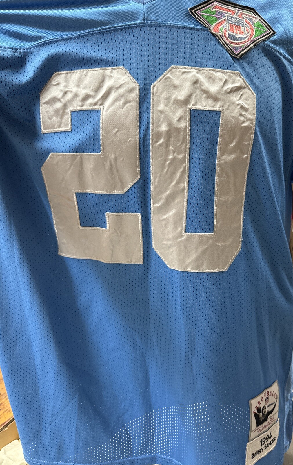 Vintage 1994 Detroit Lions Barry Sanders Throwback Jersey Mitchell Ness 75th