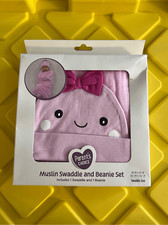 Muslin Swaddle And Beanie Set NEW 100 Cotton