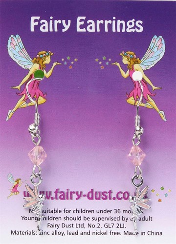 12 x Fairy Earrings Kids Childrens Girls Glitter Princess Party Loot Bag Filler - Picture 3 of 9