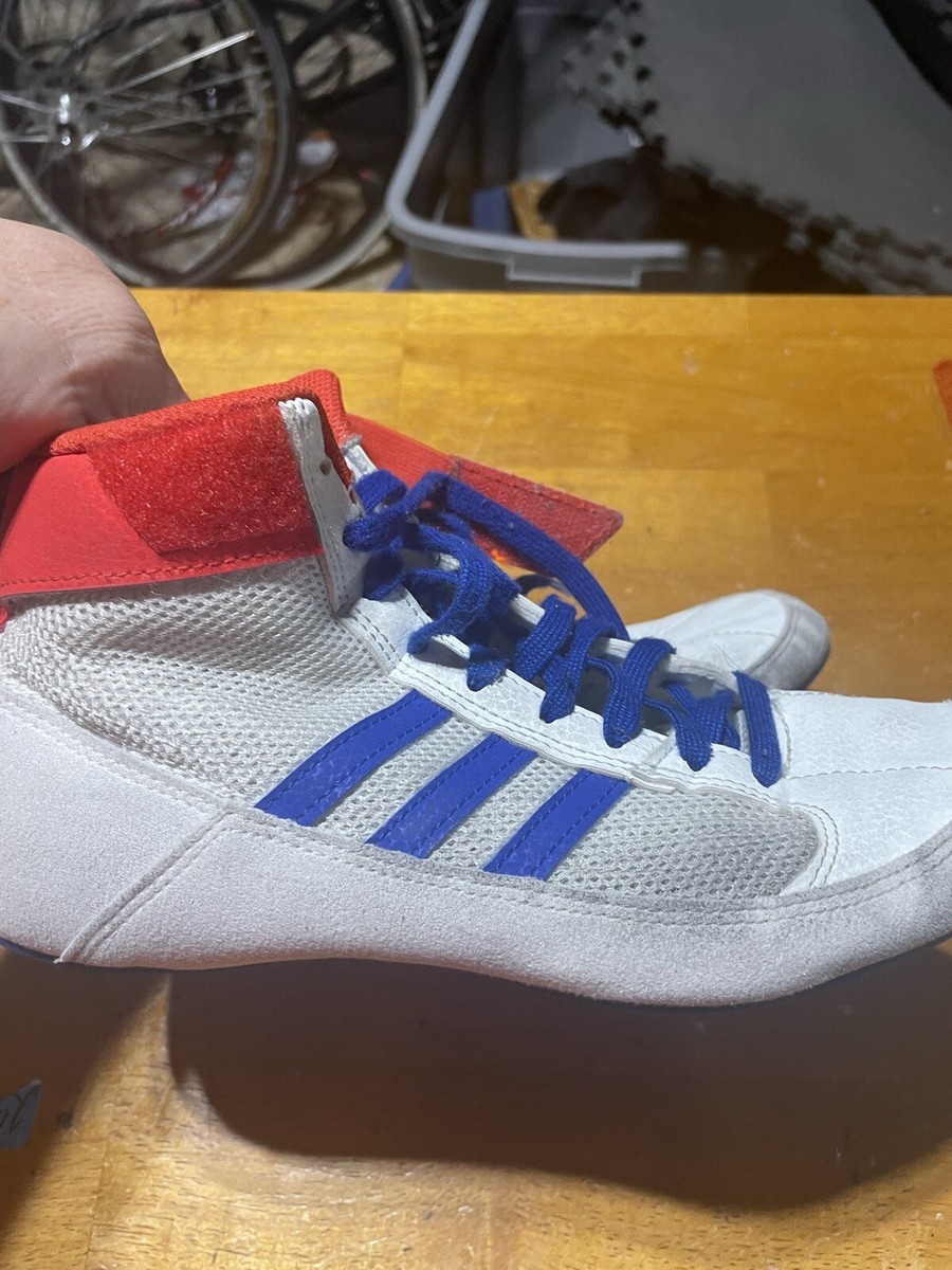 Adidas Wrestling Shoes Mens Red Blue Mesh Leather