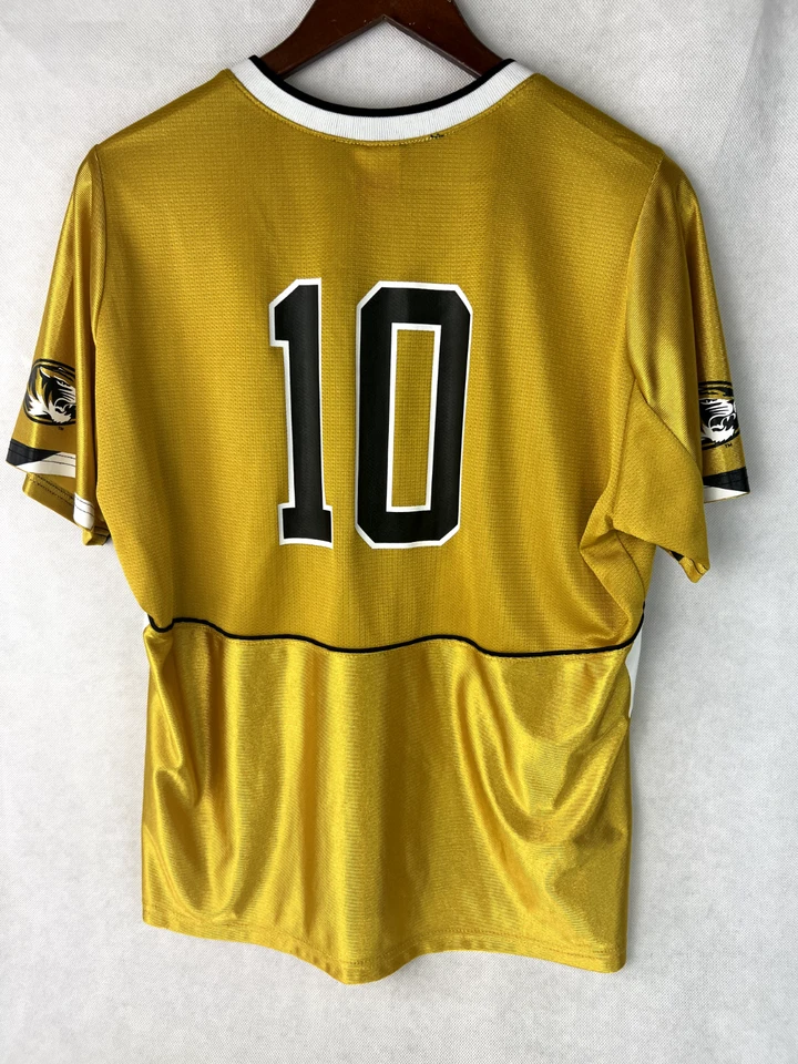 Camiseta de fútbol ajustada dorada #10 XS de los Tigres de Missouri para jóvenes niñas Foto 2 de 2