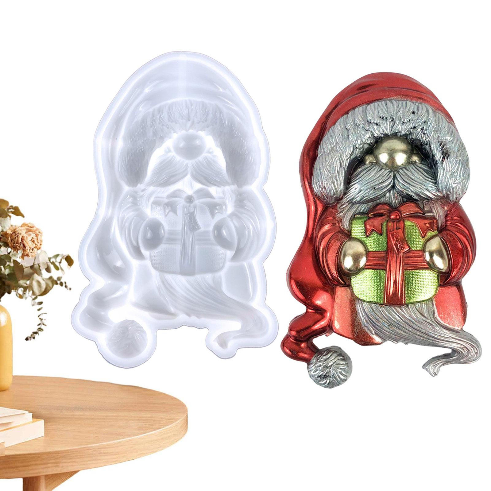 3D Santa Claus Silicone Molds Flexible Christmas Resin Molds Soft Casting Molds
