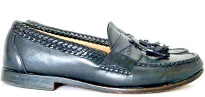 Allen Edmonds Maxfield Black Leather Woven Tassel pinch  display picture 2