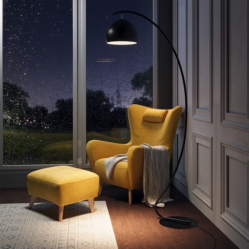 Metal Floor Lamp Large Black Standard Modern Base Living Room Light Decor - Picture 2 of 12