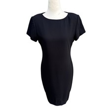 Liz Claiborne Y2K 90s Vintage Sheath Little Black Dress Minimalist Career S