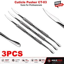 Premium Stainless Steel Cuticle Pusher  Nail Cleaner   Professional Care Tool
