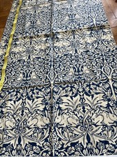 William Morris Brer Rabbit Fabric In Indigo Vellum remnant 130x27cm