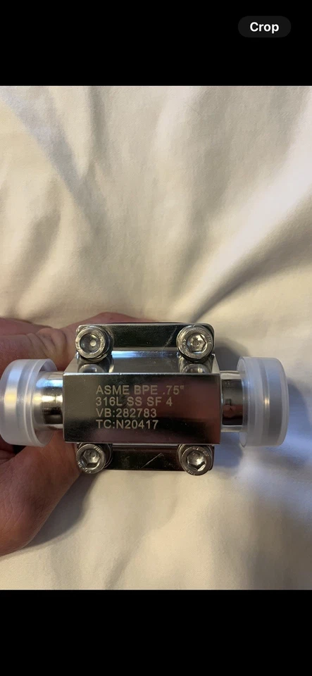 NUEVO Aquasyn ASME BPE 0.75′′ 316L SS SF4 Electropulido Bloque Sanitario Montaje Foto 2 de 4