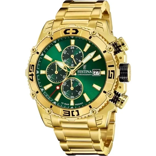 Montre Festina Prestige F20492/3 chronographe homme cadran vert 49mm