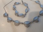 Sterling Silver Alice Caviness Blue Cat's Eye Moonstone 16" Necklace & Bracelet  — photo 5