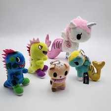 Lot of 5 Tokidoki Mermicorno Dino Aurora World Plush Stuffed Animal/ Key Chain