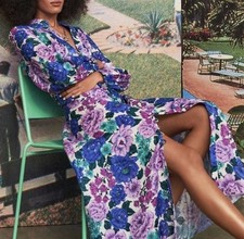 LIKE NEW-ZIMMERMANN Poppy Plunge Midi Dress Size 1 Aus 10 US 8